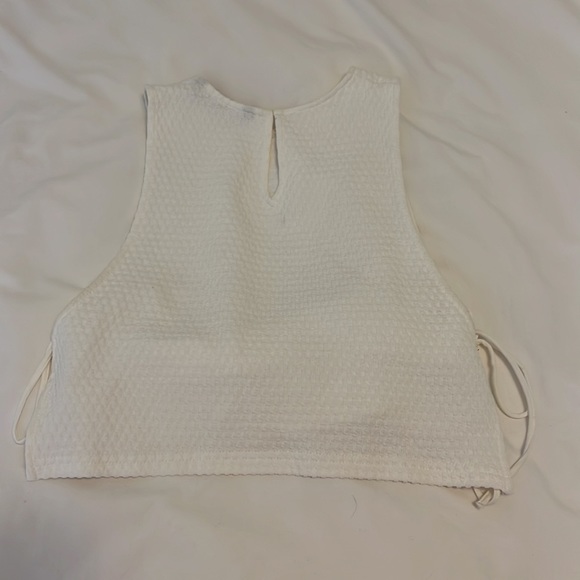 Zara White Crop Top with Built in Bra size M - Picture 7 of 9